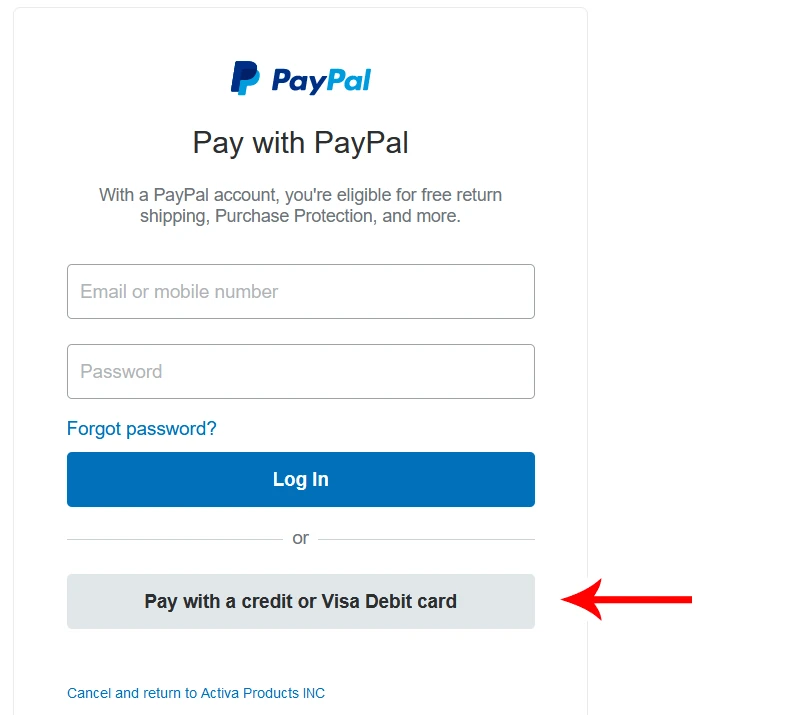 Pay with PayPal or Credit Card, No PayPal Account Necessary